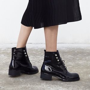 TONY BIANCO Black Ankle Lace-up Boots